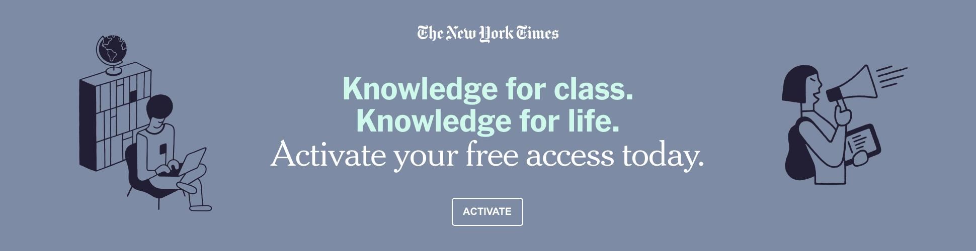 Activate your access to the NY Times