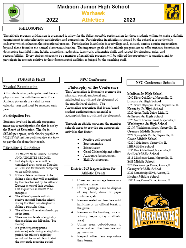 MJHS Athletic Program