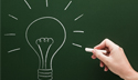 Idea light bulb on chalk board 
